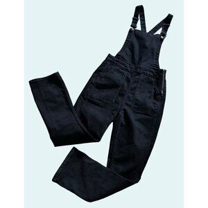 MADEWELL Skinny Washed Black Overalls Cross Back Straps Size Sm EUC